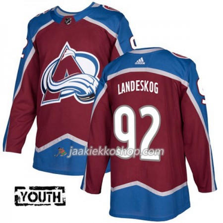 Lapsille NHL Colorado Avalanche Pelipaita Gabriel Landeskog 92 Adidas 2017-2018 Burgundy Punainen Authentic